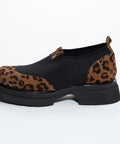 Pantofi Loafers din piele intoarsa leopardata