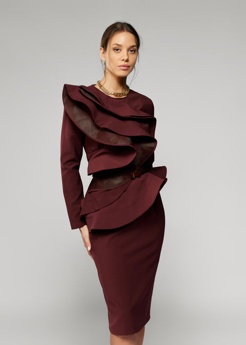 Midi Dress with Ruffles