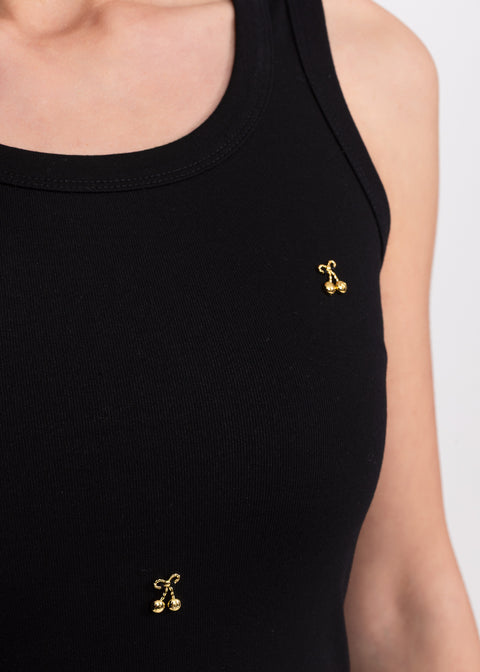 Gold Cherry Tank Top