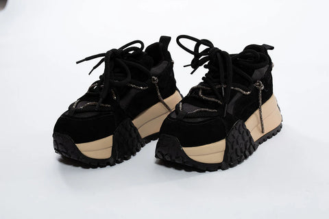Sneaker din Piele Naturală cu Talpă Masivă