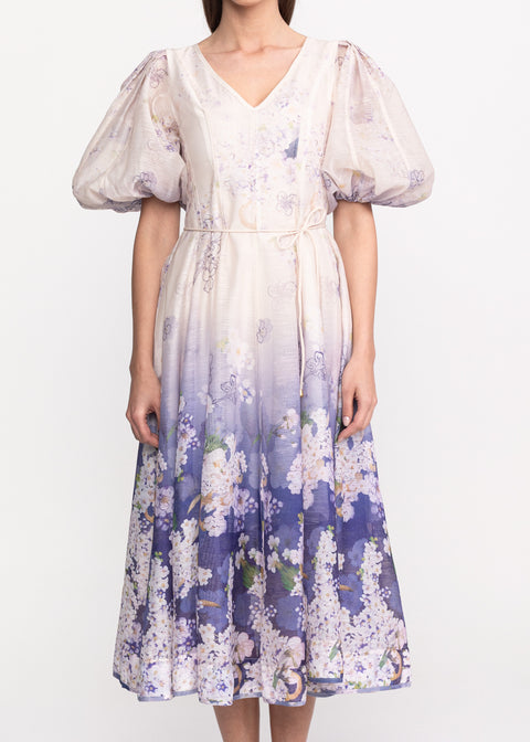 Rochie Midi cu maneci bufante