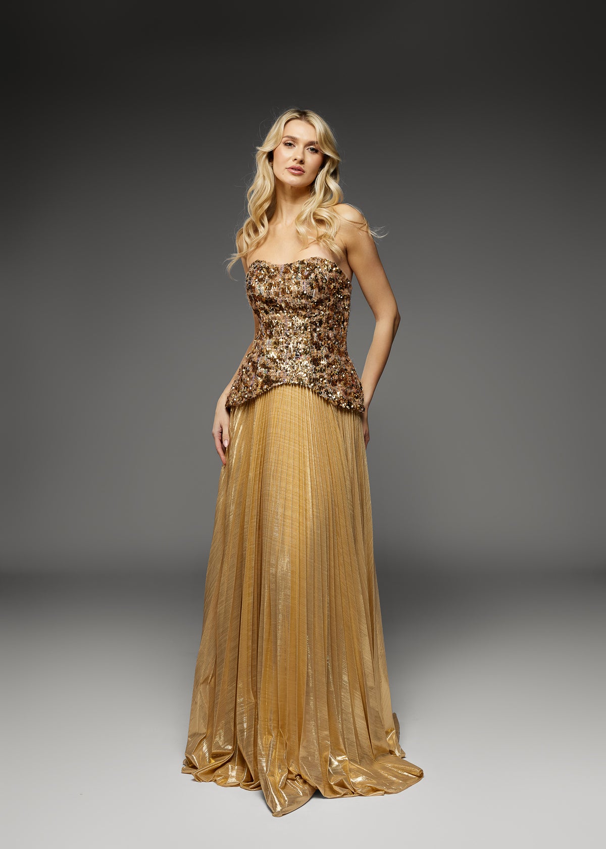 Long Dress with Sequin Bodice