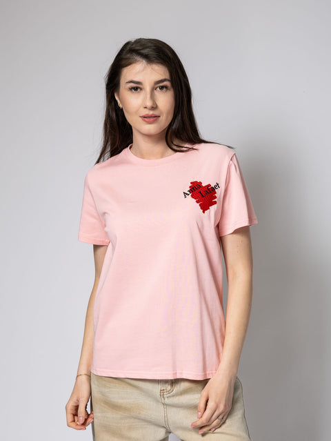 Tricou din bumbac cu logo inimioara