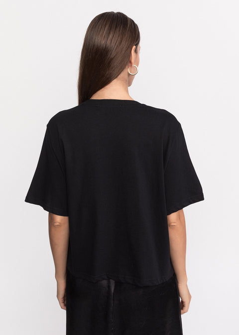 Tricou din bumbac cu detalii din denim