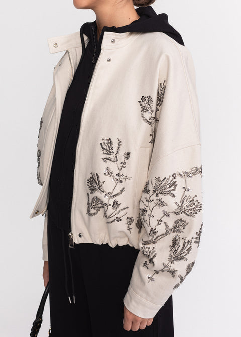 Geaca eleganta cu broderie din margele