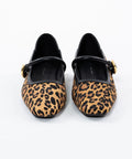 Pantofi din piele,leopard, cu curelușa si toc mic