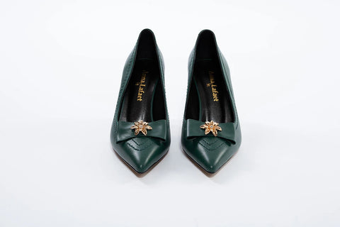 Pantofi Eleganți Verzi cu Detaliu Modern