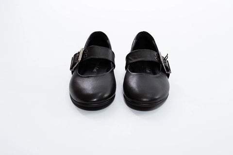 Balerini negri cu bareta lată și cataramă decorativă - Annalafaet