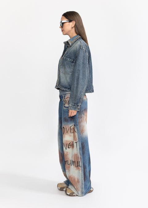 Denim shirt with contrast stitching 3