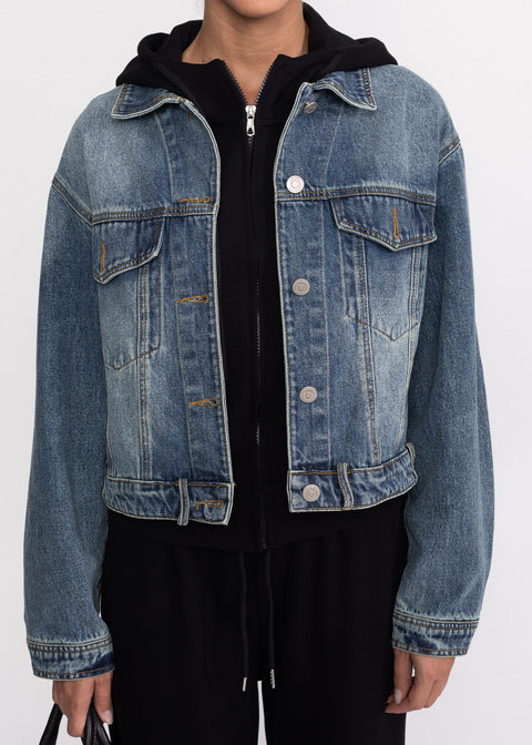 Geaca denim cu croiala clasica 68991