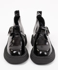 Pantofi damă, din piele lăcuită cu catarama, talpa 4cm
