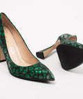 Pantofi damă piele, print leopard, toc 9cm