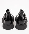 Pantofi damă, din piele lăcuită cu catarama, talpa 4cm