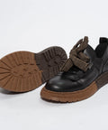 Pantofi din piele naturală cu fundă decorativă