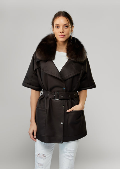 Leather Vest-Style Jacket