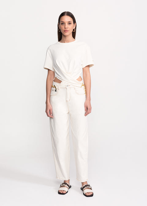 T-Shirt with Gold Chain Details