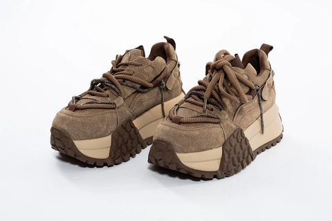 Sneaker din Piele Naturală cu Talpă Masivă