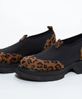 Pantofi Loafers din piele intoarsa leopardata