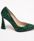 Pantofi damă piele, print leopard, toc 9cm