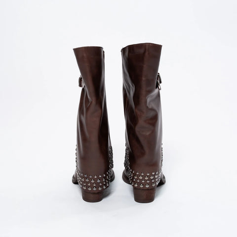 Cizme Western Rock-Chic din Piele Naturală