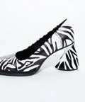 Pantofi din piele naturala,imitatie zebra