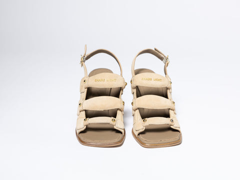 Block Heel Sandals with Multiple Straps