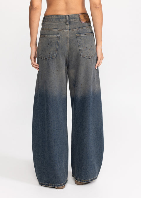 Blugi din denim cu buzunare decorate