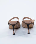 Pantofi Mule nude cu toc 7 cm Annalafaet din piele naturală și aplicații metalice