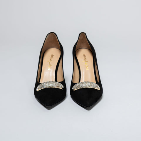 Crystal-Embellished Stiletto Pumps
