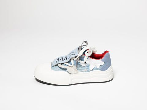 Denim Sneakers with Decorative Stars