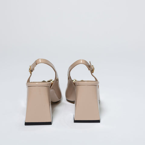Stable-Heel Shoes with Metallic Detail