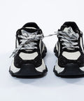 Adidași sport futurist alb-negru cu talpă masivă și detalii glitter – Urban Luxe – AnnaLaFaet