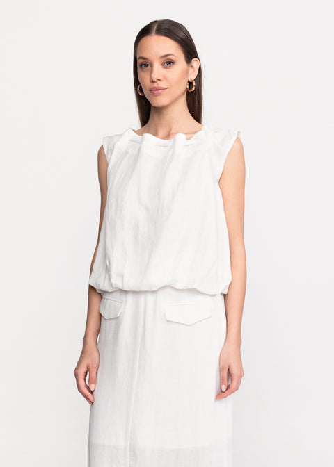 Relaxed-Fit Linen Set with Decorative Pockets