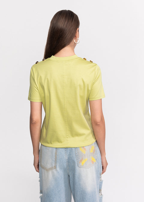 Tricou cu maneca scurta si nasturi metalici