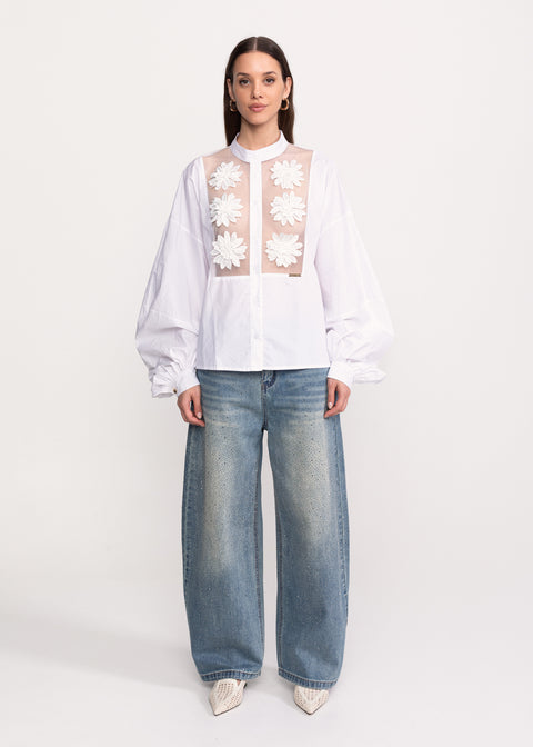 Embroidered Floral Shirt