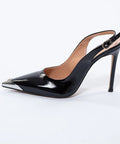 Pantofi verde lac cu vârf metalic auriu și toc subțire de 10 cm – eleganță distinctă AnnaLaFaet