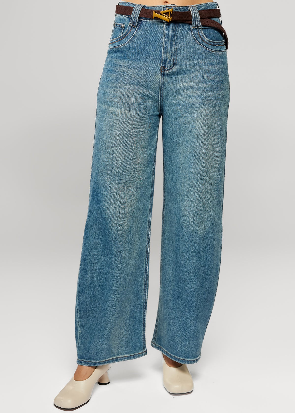 High-Waisted Flared Jeans