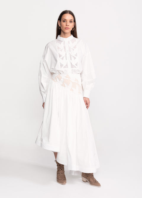 Embroidered Shirt and Skirt Set
