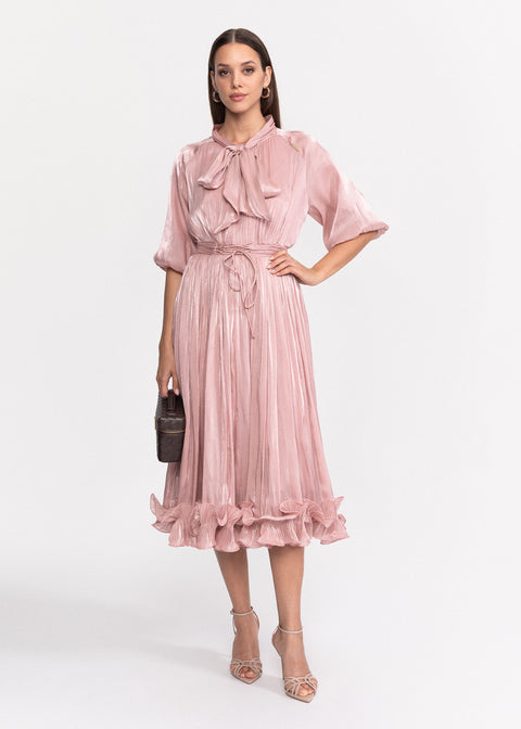 Rochie Midi din material vaporos cu croiala fluida