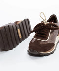 Adidași casual din piele întoarsă și piele texturată