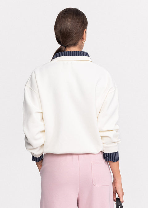 Bluza din bumbac cu guler clasic si fermoar 86810