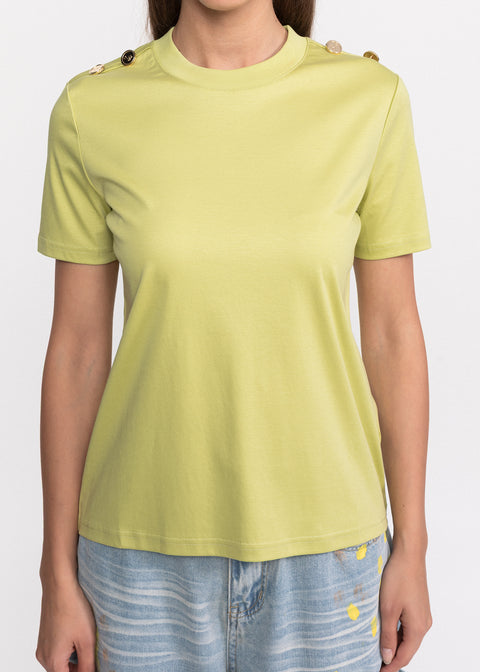 Tricou cu maneca scurta si nasturi metalici