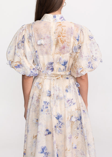 Rochie Midi cu maneci bufante