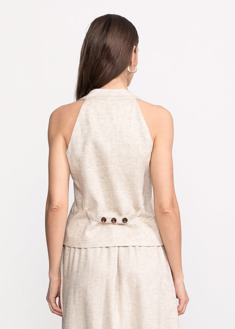 Linen Set with Vest and Maxi Skirt