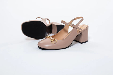 Pantofi decupati la spate,roz poudre
