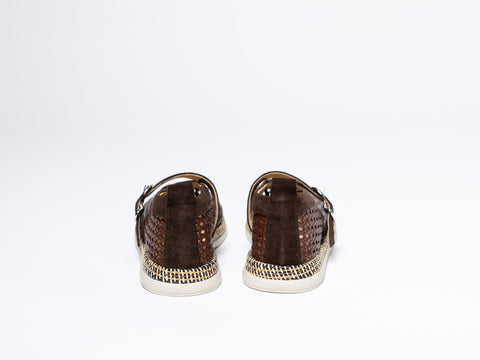 Woven Ballet Flats with Strap