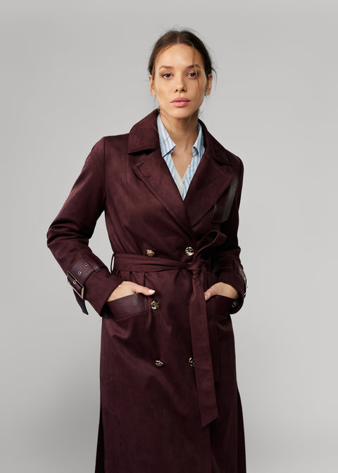 Trench din piele intoarsa Anna