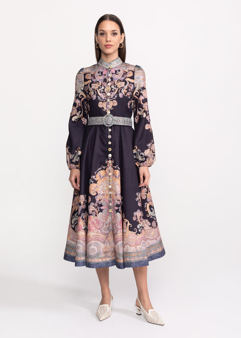 Rochie Midi cu imprimeu baroc