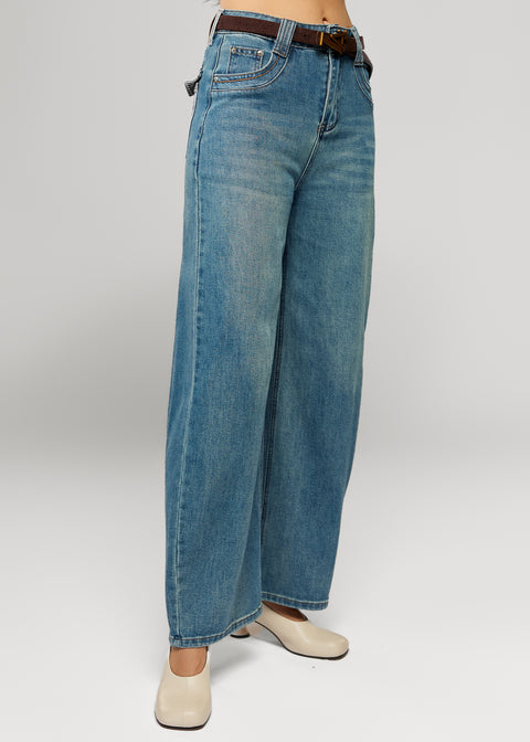 High-Waisted Flared Jeans