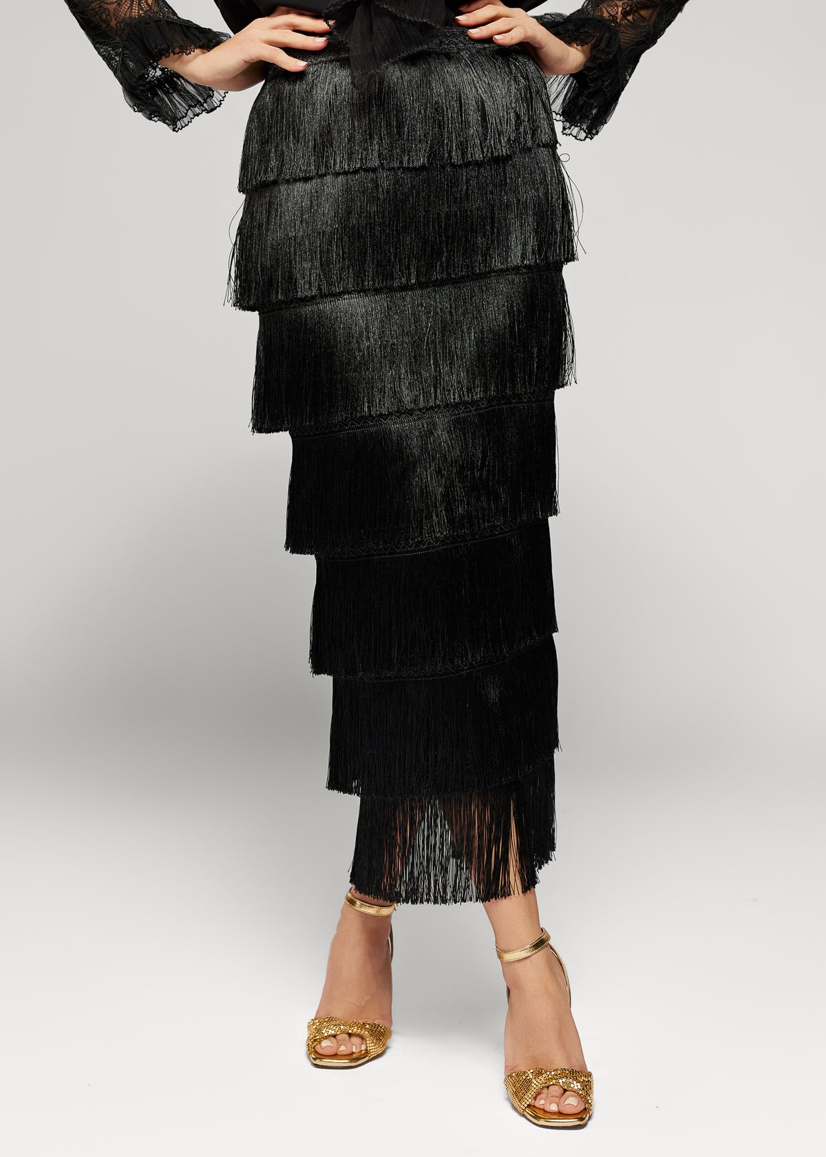 Midi Fringe Skirt
